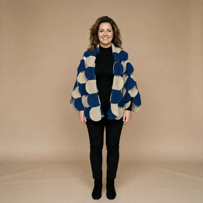 Fleece circle poncho with stitched circles – Boris Industries
