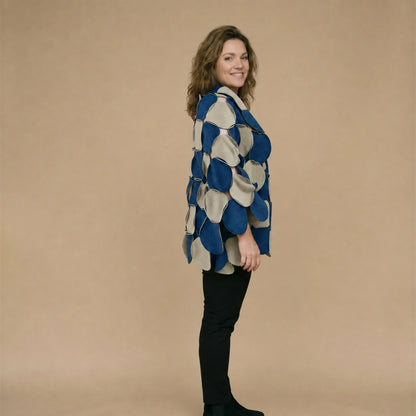 Fleece circle poncho with stitched circles – Boris Industries