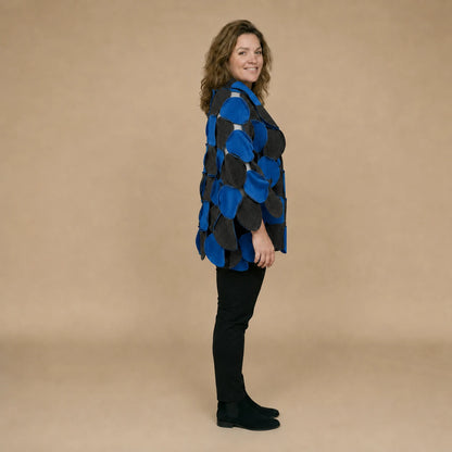 Fleece circle poncho with stitched circles – Boris Industries