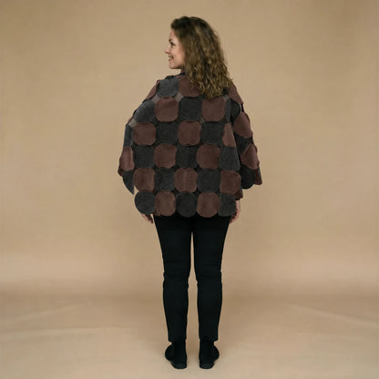 Fleece circle poncho with stitched circles – Boris Industries