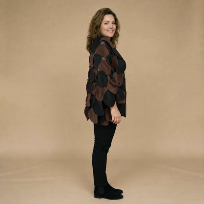 Fleece circle poncho with stitched circles – Boris Industries