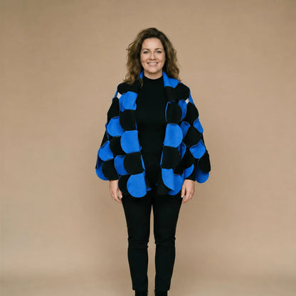 Fleece circle poncho with stitched circles – Boris Industries