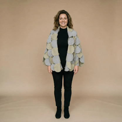 Fleece circle poncho with stitched circles – Boris Industries