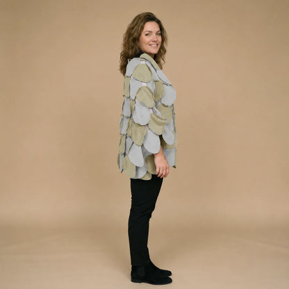 Fleece circle poncho with stitched circles – Boris Industries