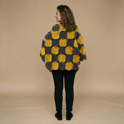 Fleece circle poncho with stitched circles – Boris Industries