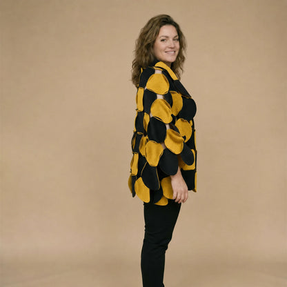 Fleece circle poncho with stitched circles – Boris Industries