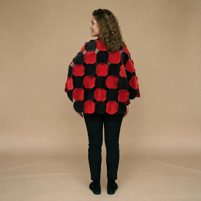 Fleece circle poncho with stitched circles – Boris Industries