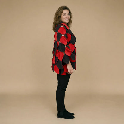 Fleece circle poncho with stitched circles – Boris Industries