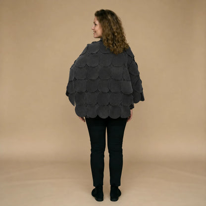 Fleece circle poncho with stitched circles – Boris Industries