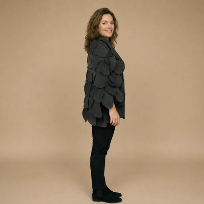 Fleece circle poncho with stitched circles – Boris Industries