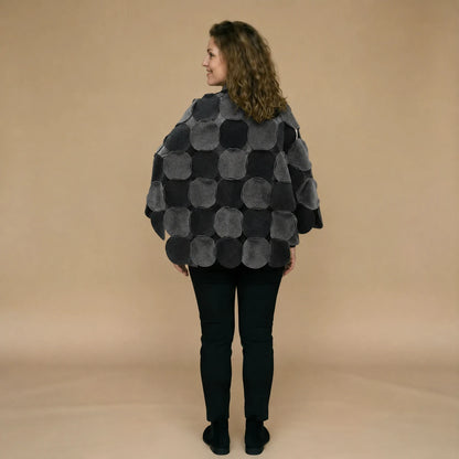 Fleece circle poncho with stitched circles – Boris Industries