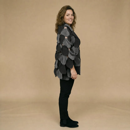 Fleece circle poncho with stitched circles – Boris Industries