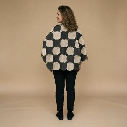 Fleece circle poncho with stitched circles – Boris Industries