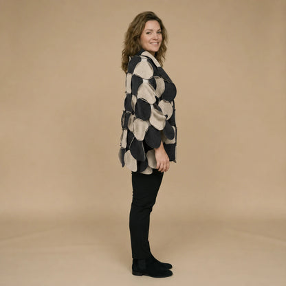 Fleece circle poncho with stitched circles – Boris Industries