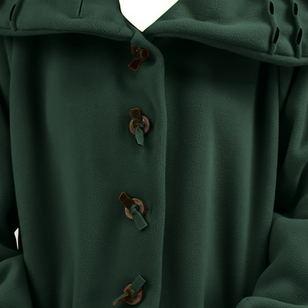 Jas 3/4 fleece met steekdetail en grote kraag – Boris Industries