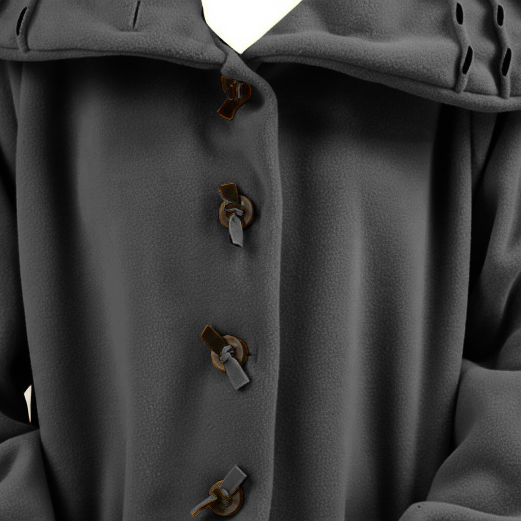 Jas 3/4 fleece met steekdetail en grote kraag – Boris Industries