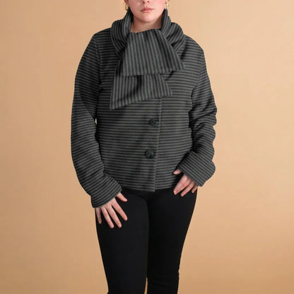 Fleece jasje met sjaalkraag en knopen – Boris Industries